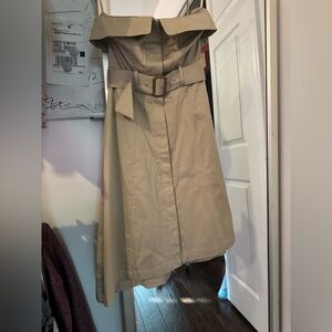 Banana Republic Strapless Khaki Dress